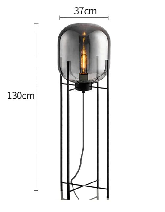 Smokey Glass Floor Lamp