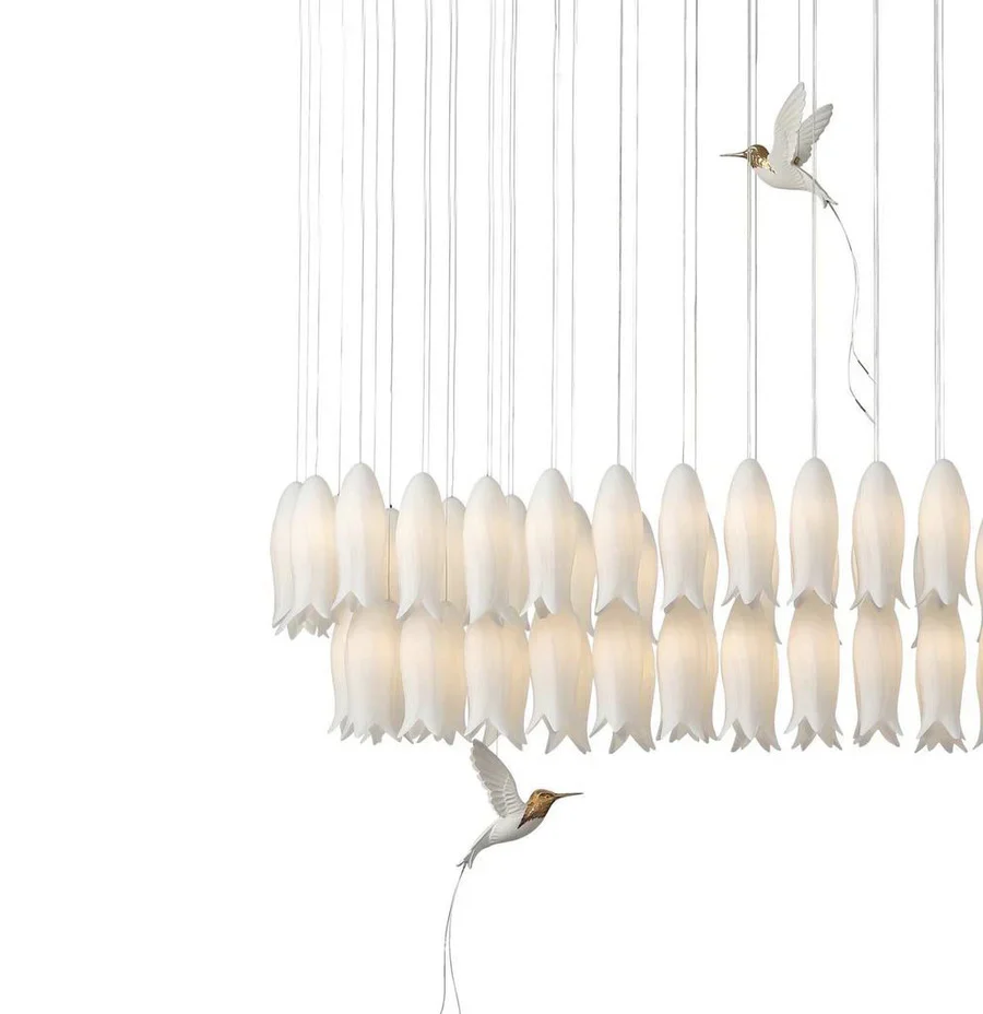 Petal Pirouette 'n' Tulip Falls Chandelier Vertical Style