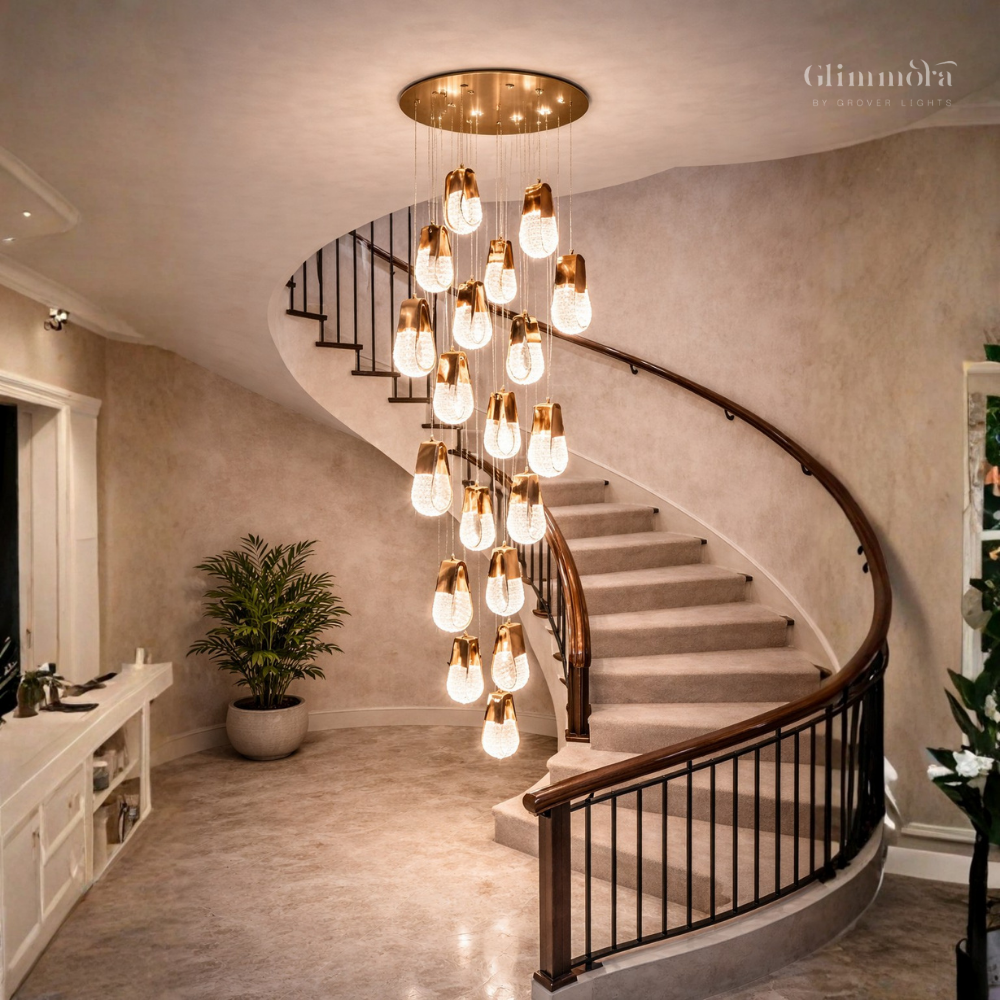 Luxury Loop Crystal Double Height Chandelier