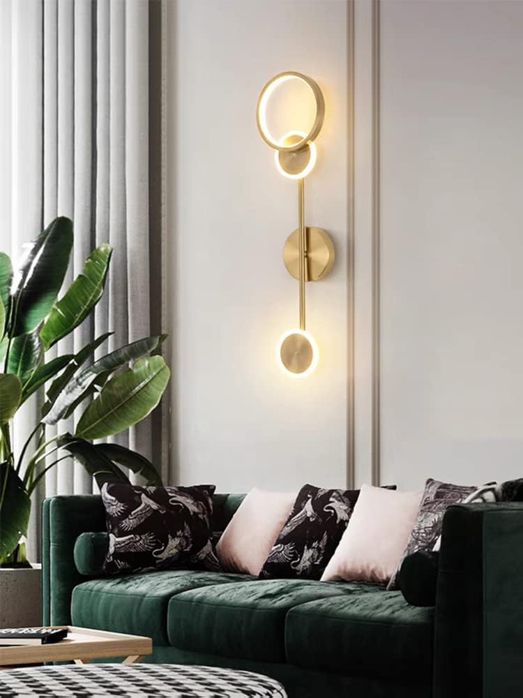 600MM LED Gold Long 3 Rings Wall Light