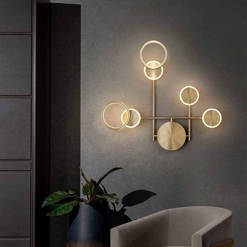 6 LED Modern Electroplated Gold Wall Art Light - Warm White