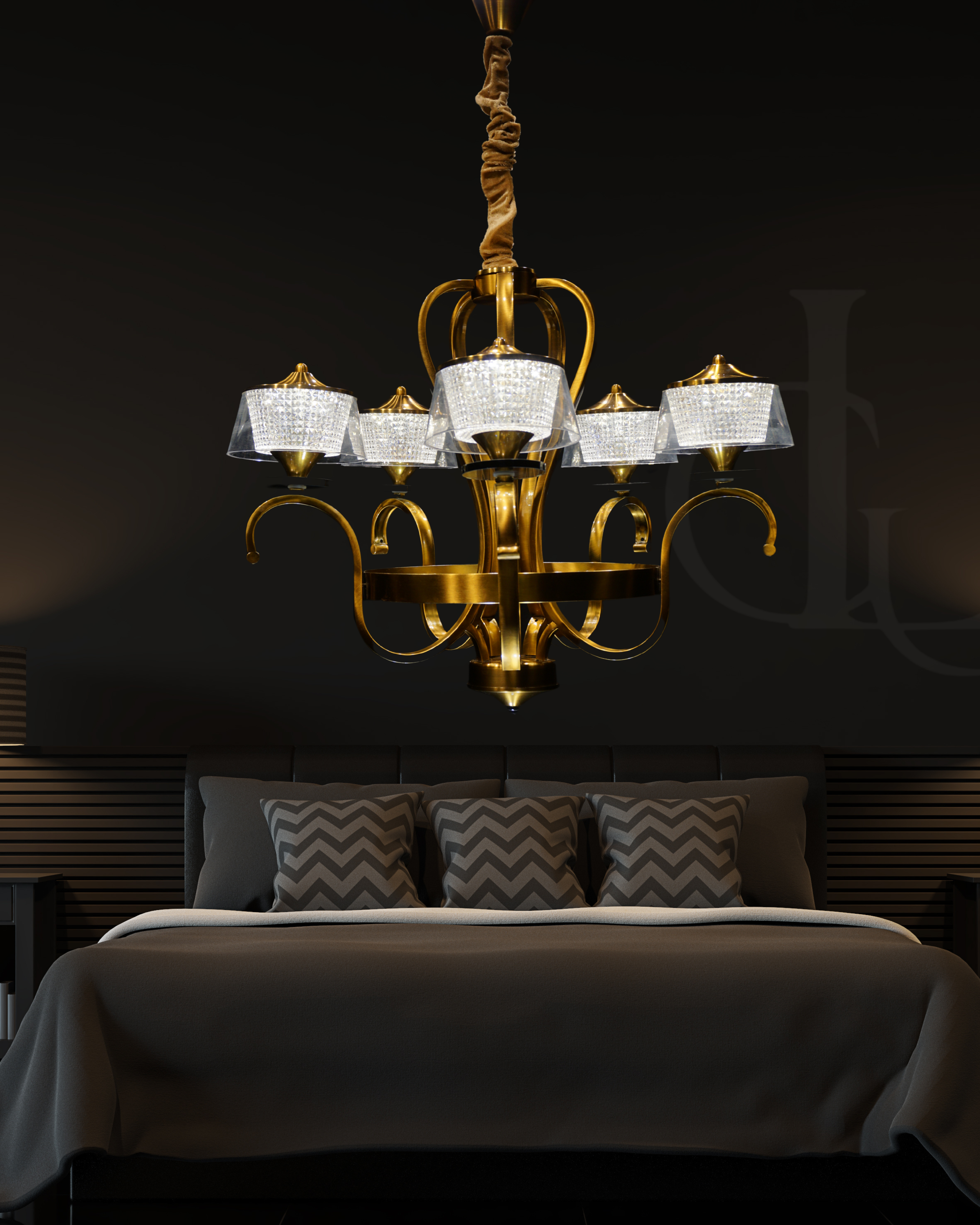 Golden Spores Chandelier