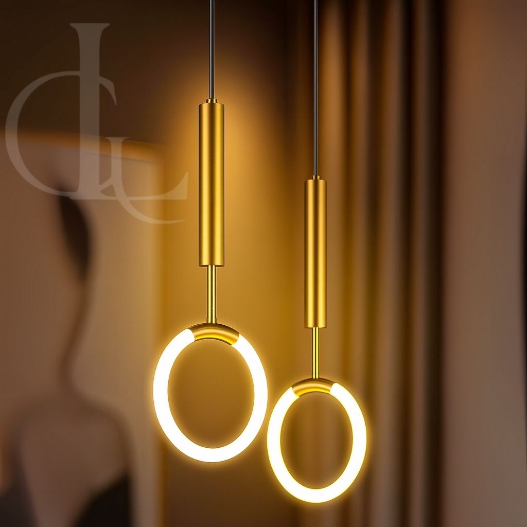Modern Led Golden Ring Pendant Light