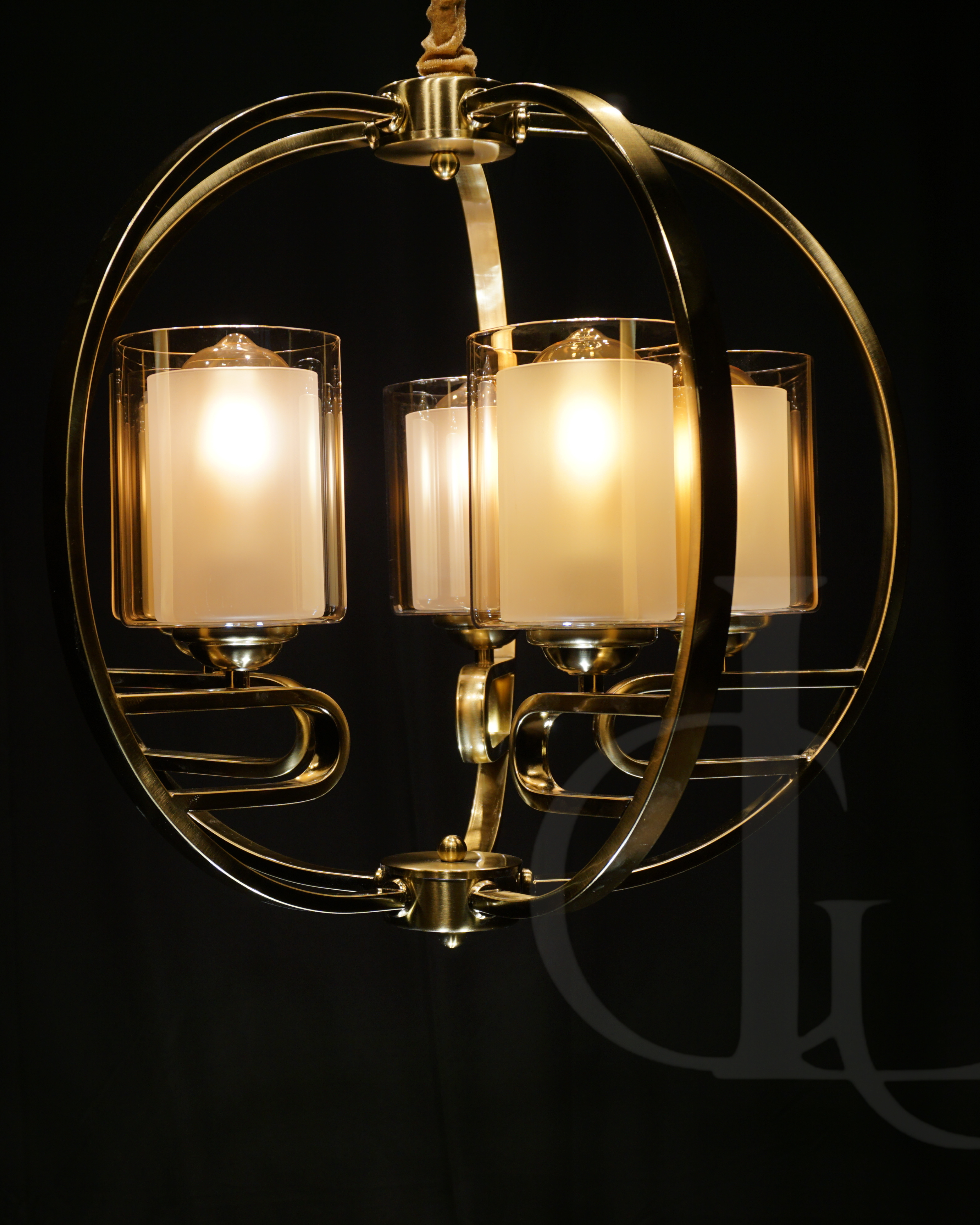 Amber Arcs (Gold,Glass) Chandelier