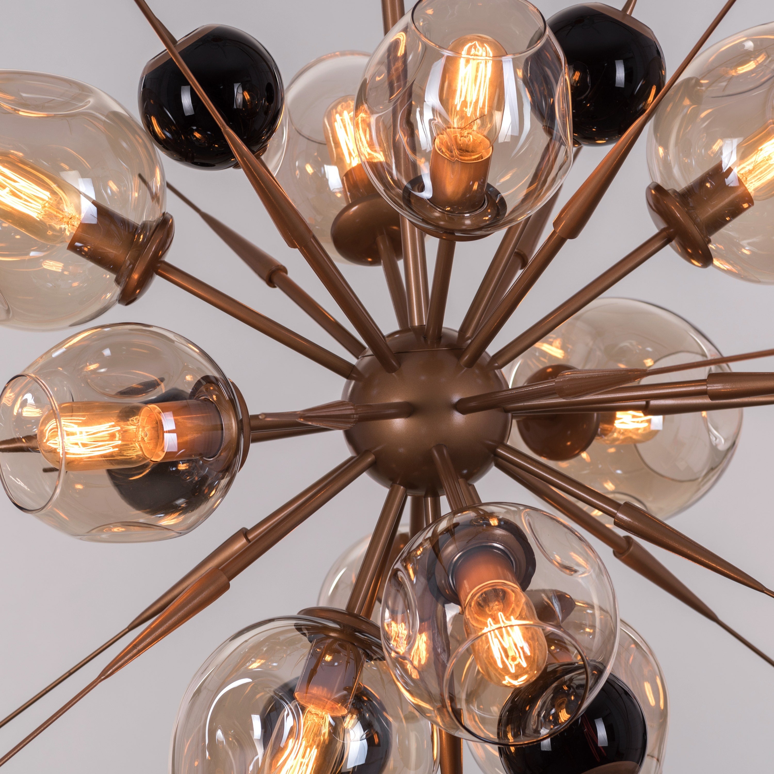 Modern (Large, Gold, Amber) Glass Chandelier
