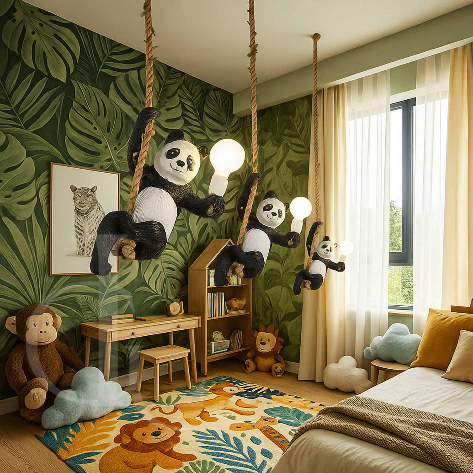 Vintage Resin Panda Light