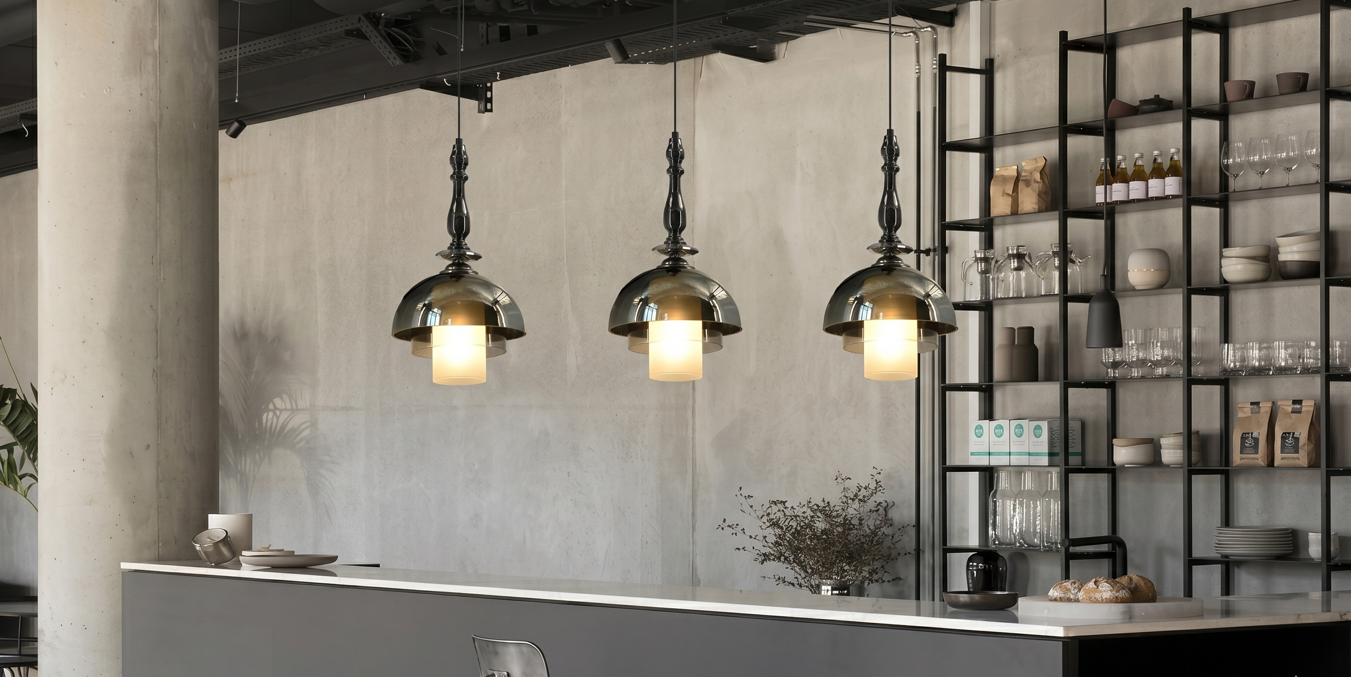 Mystic Opera(Glass, Smoke) Hanging Light