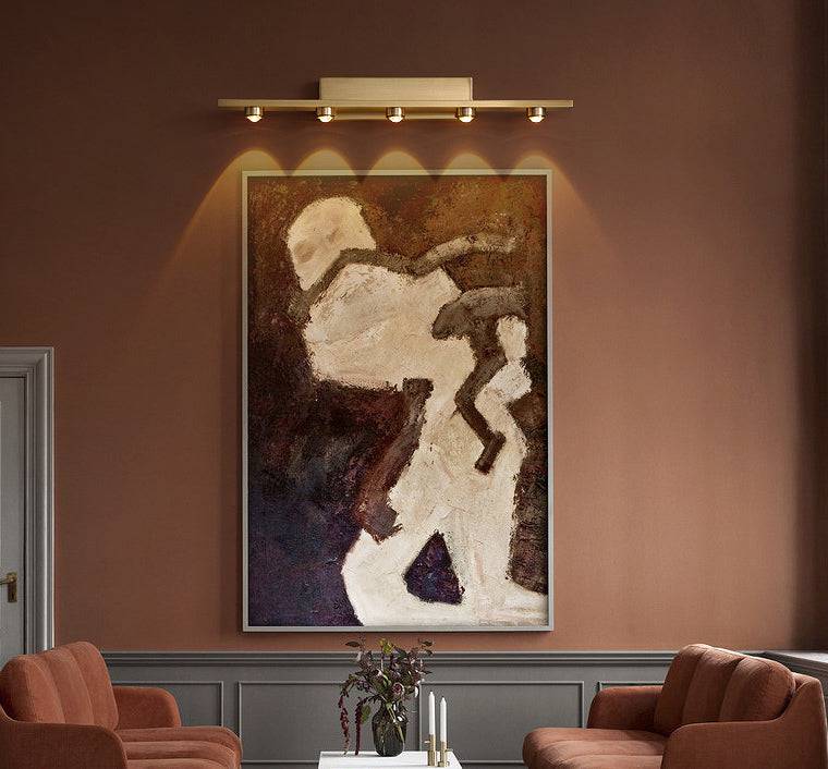 (Original Big Size) "5 LED Wall Light with Gold Finish, Ideal for Mirror, Picture, or Vanity Lighting"