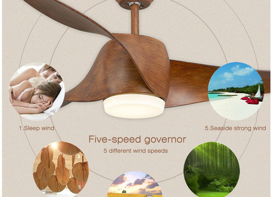 Ceiling Fan With Lights And Remote Control In Walnut Finish