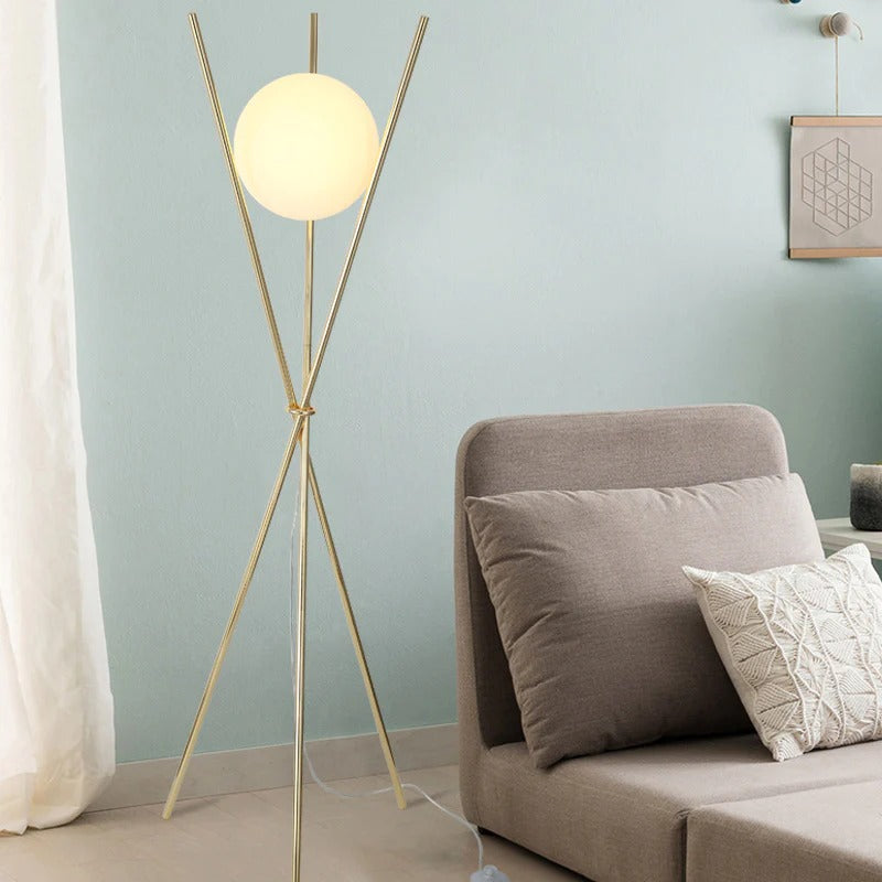 Gold Tripod Floor Lamp