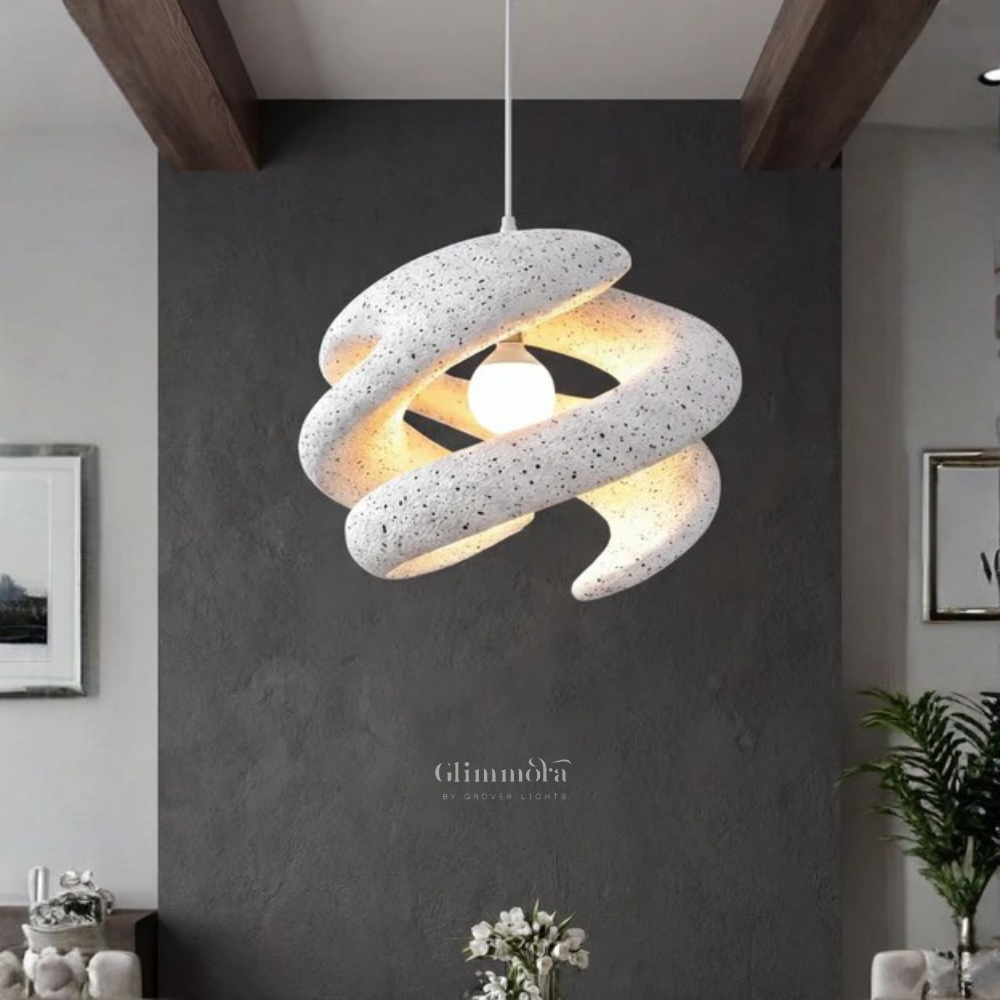 Modern Sculptural Spiral Pendant Light