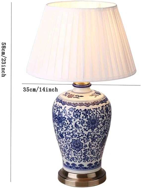 Blue and White Ceramic Table Lamp