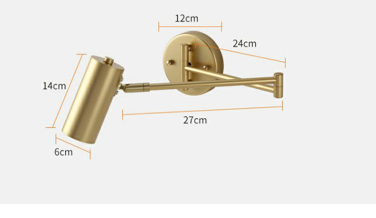 Luxury LED Gold Long Arm Adjustable Wall Light