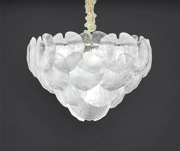 Gold Metal White Glass Led Chandelier