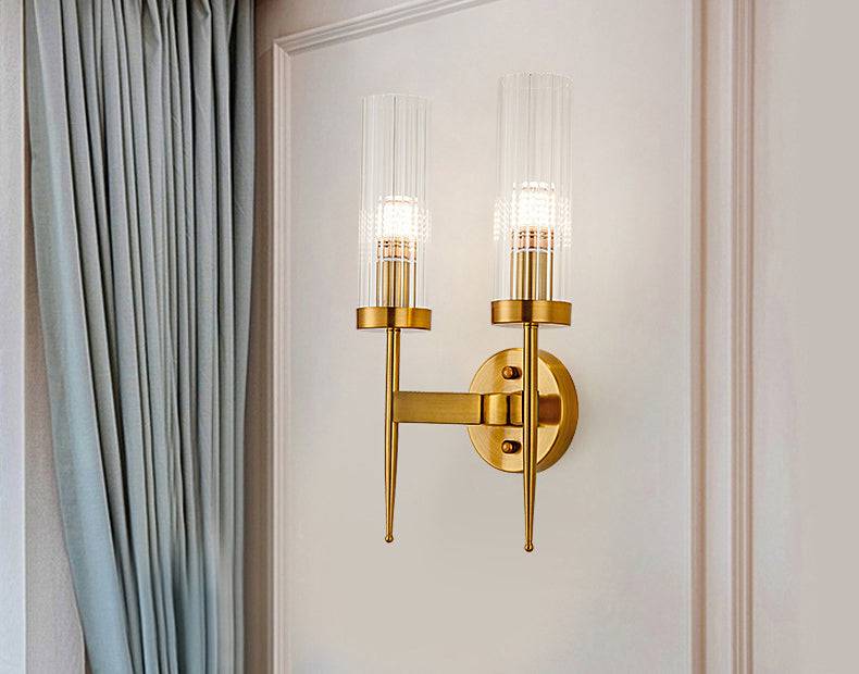 Pour Your Light, Not Your Drink: Dual Long Wall Light with Glass Vibe (Gold)