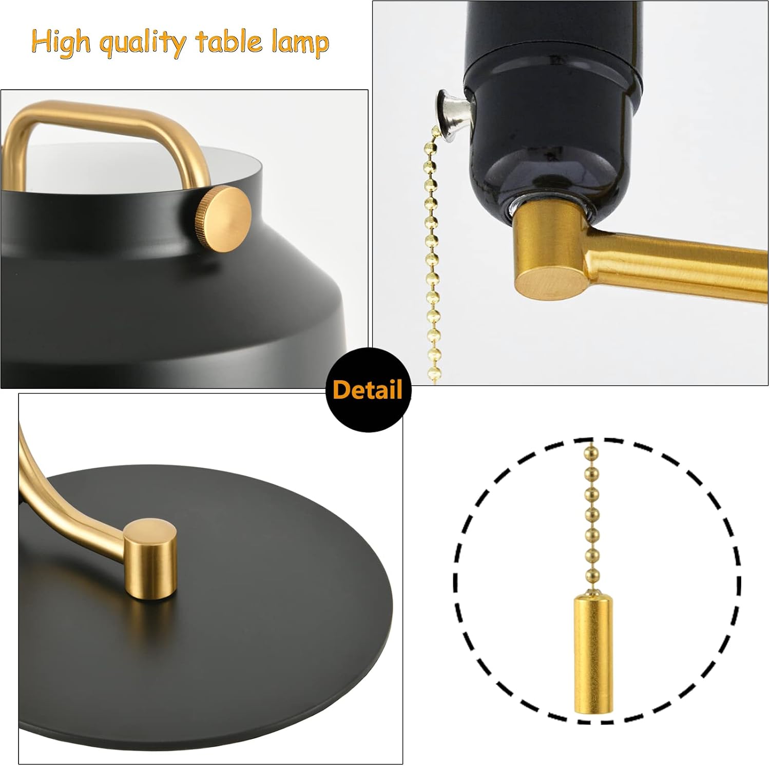 Desk Console Table Lamp With Black Color Shade