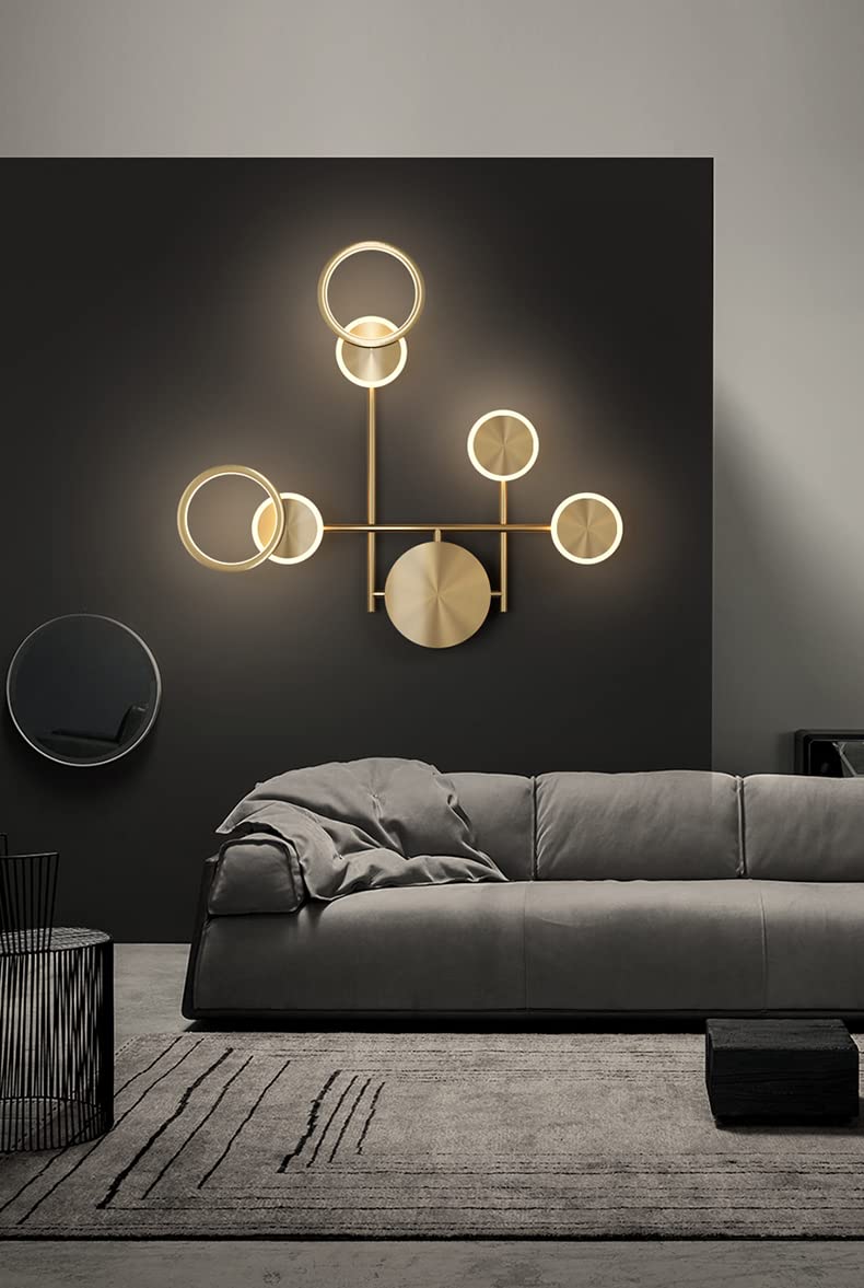 6 LED Modern Electroplated Gold Wall Art Light - Warm White