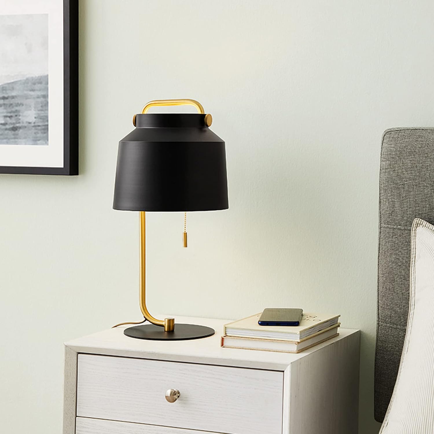 Desk Console Table Lamp With Black Color Shade