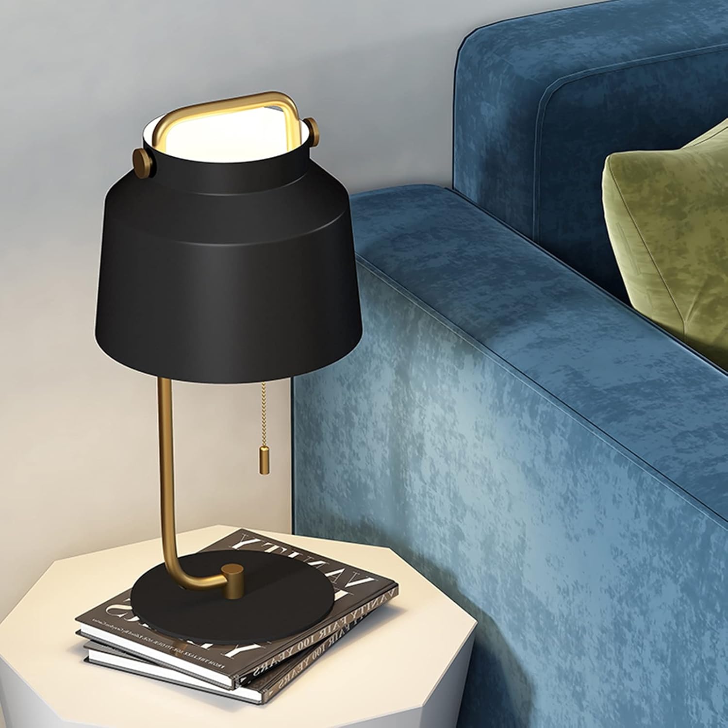 Desk Console Table Lamp With Black Color Shade