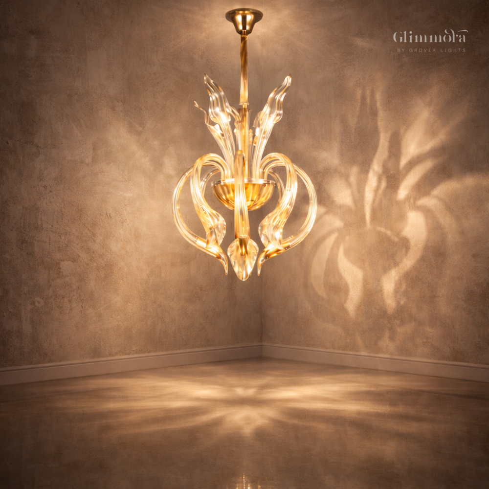 Aurora Luxe Glass Sculptural Modern Chandelier