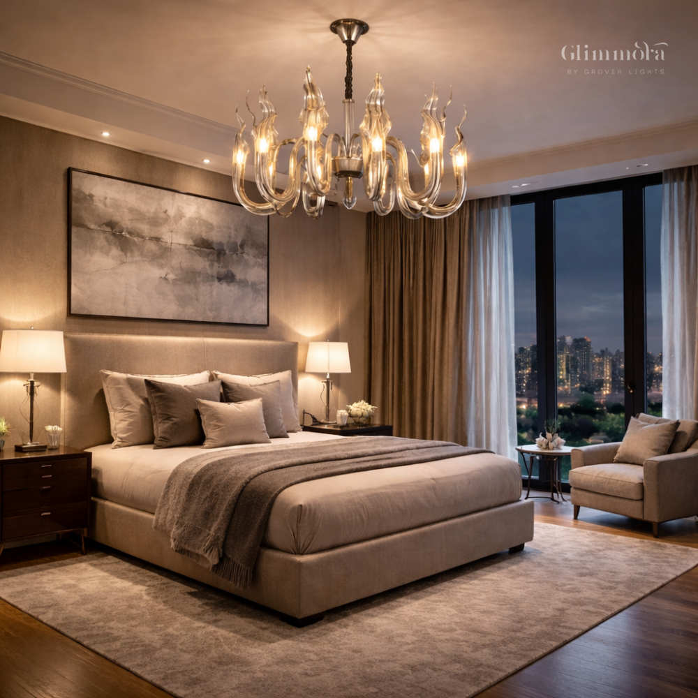 Flame Glass Modern Chandelier