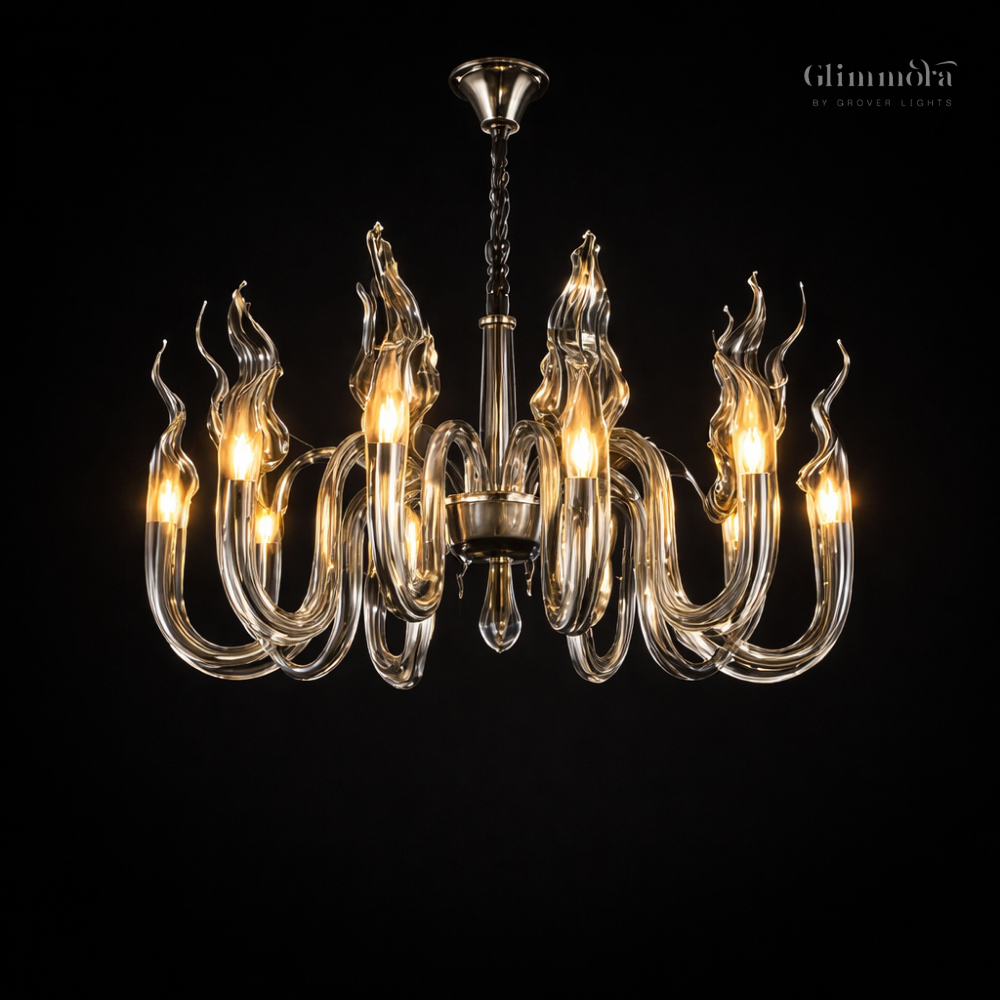 Flame Glass Modern Chandelier