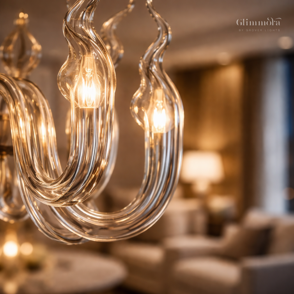 Flame Glass Modern Chandelier
