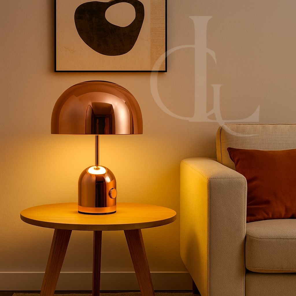 Mushroom Luxury Rose Gold Table Lamp