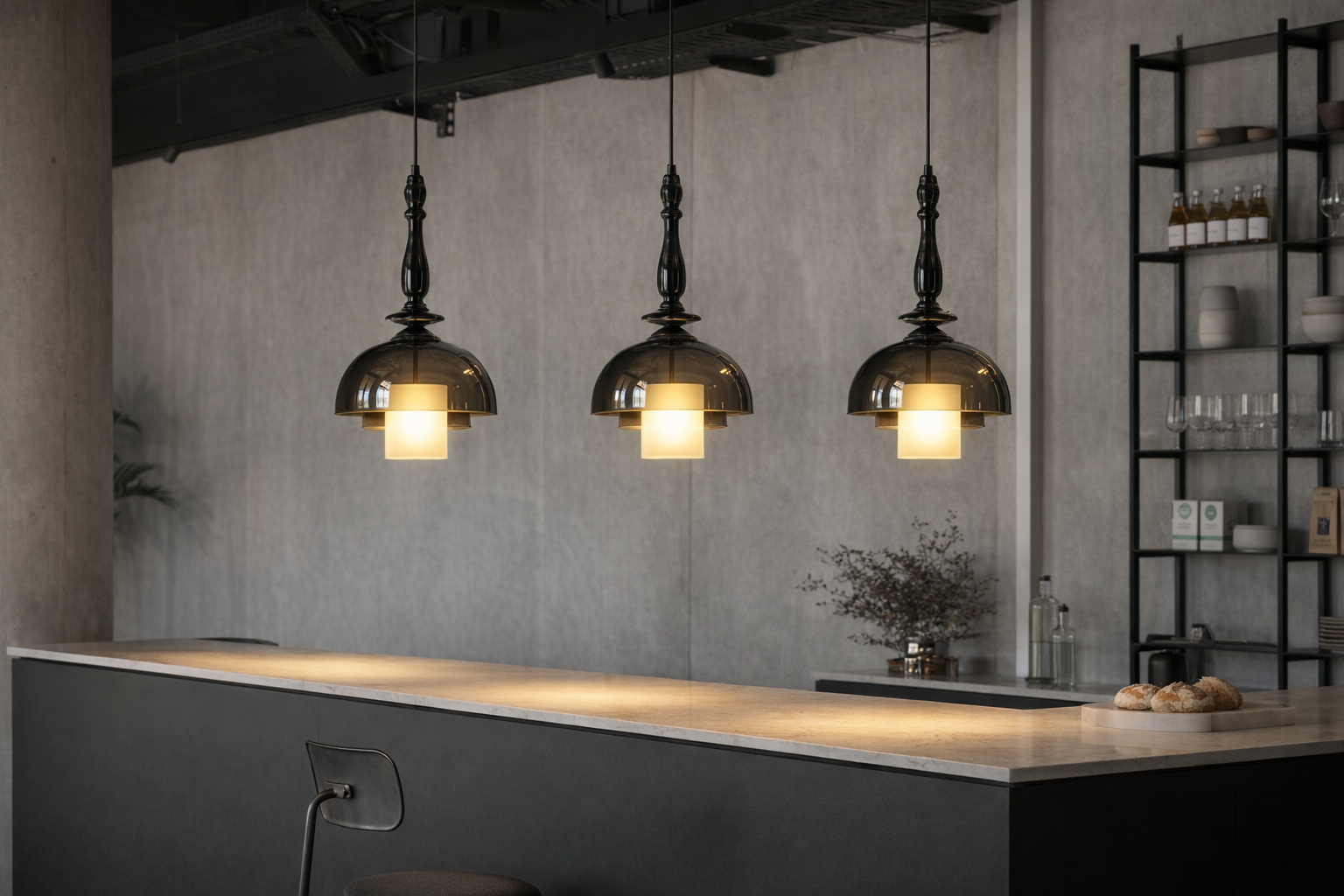 Mystic Opera(Glass, Smoke) Hanging Light