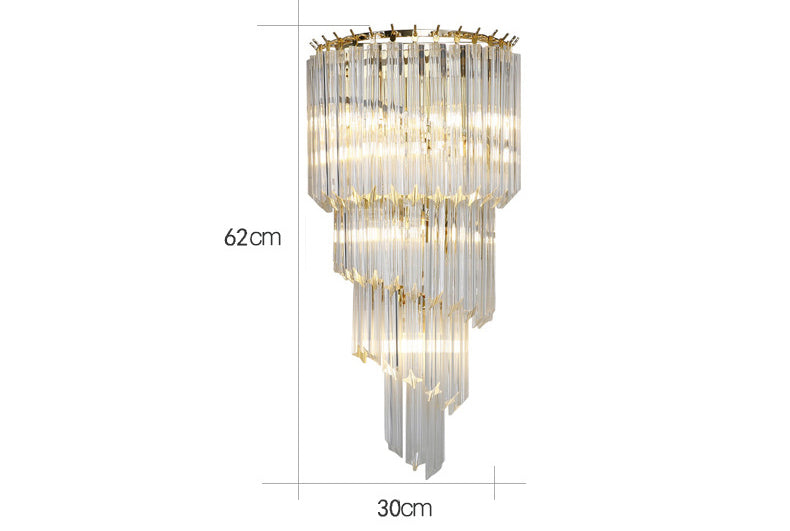 Triple Layer with Air: Crystal (Gold) Wall Light