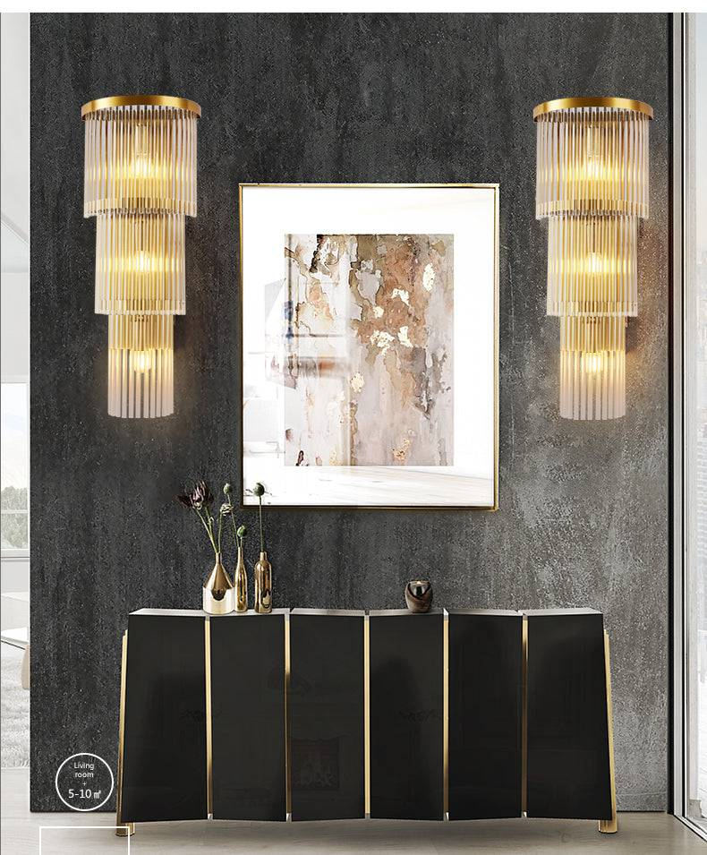 20 Led Crystal Modern Gold Metal Wall Light