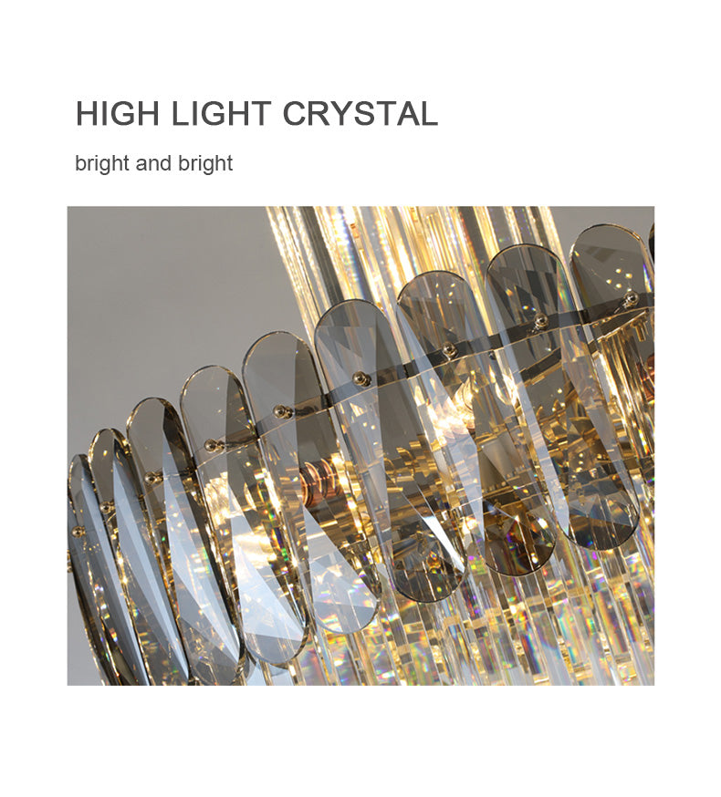 Crystal Multilayer Double Height Chandelier