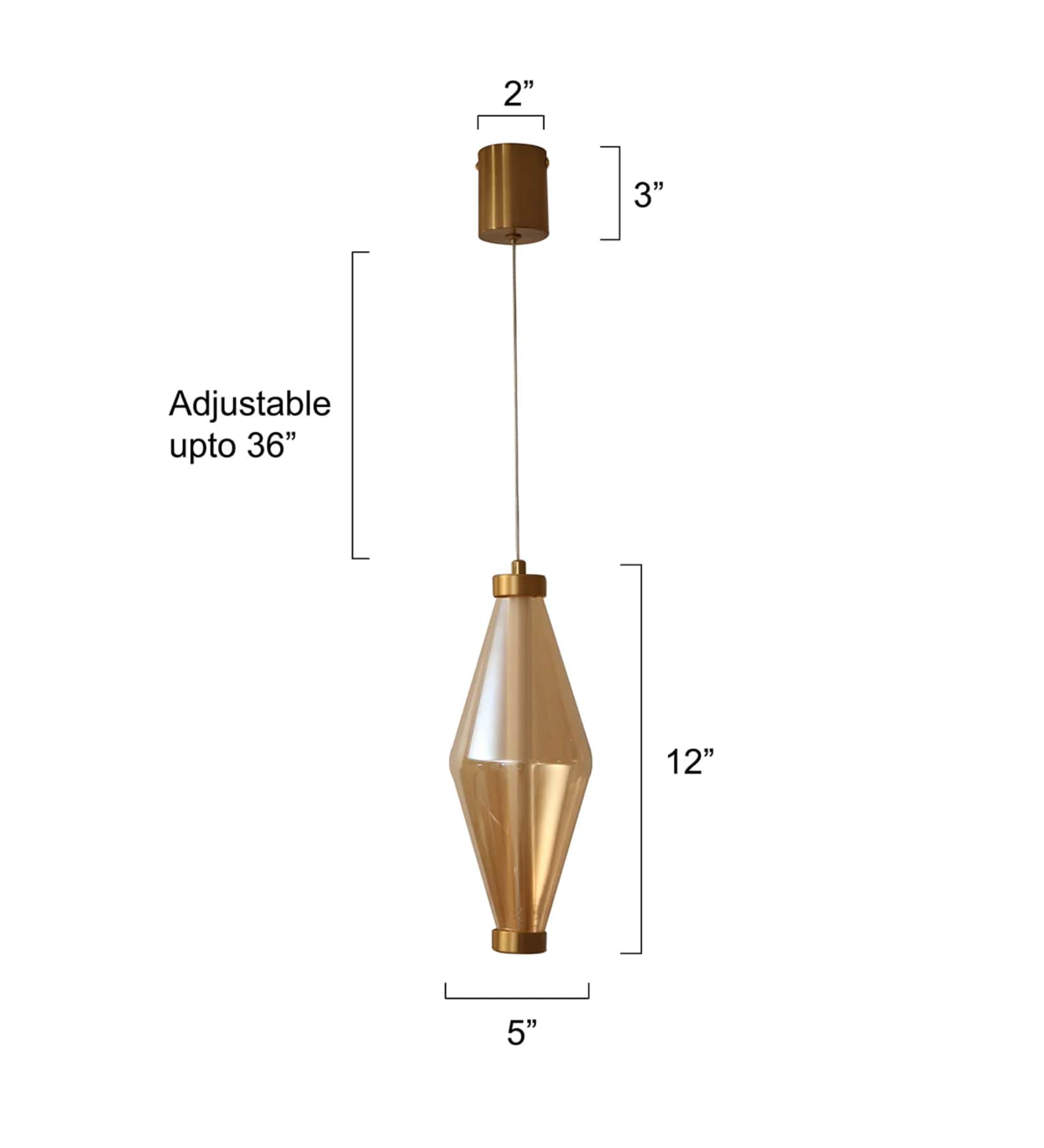 Modern Brass Prism Pendant Light