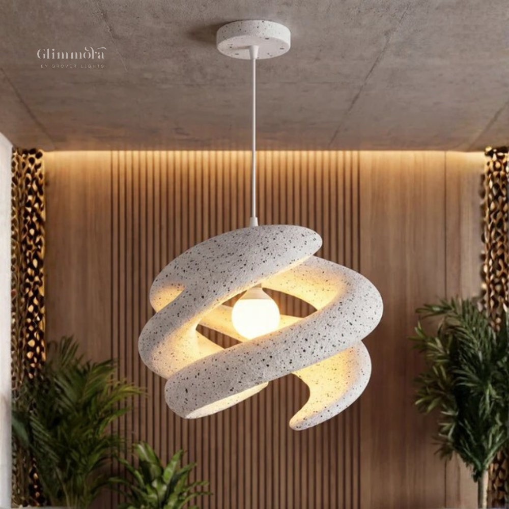 Modern Sculptural Spiral Pendant Light