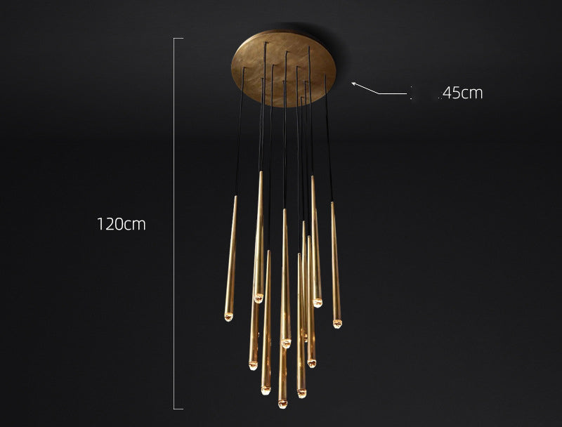 Brass Glow Pendant Light Chandelier (10 Lights)