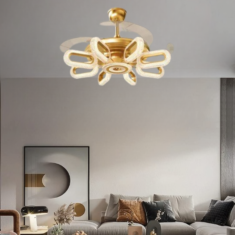 Crystal Wormhole Chandelier Ceiling Fan