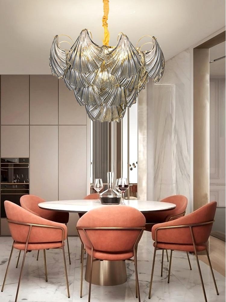 Luxury Smoky Grey Glass Chandelier