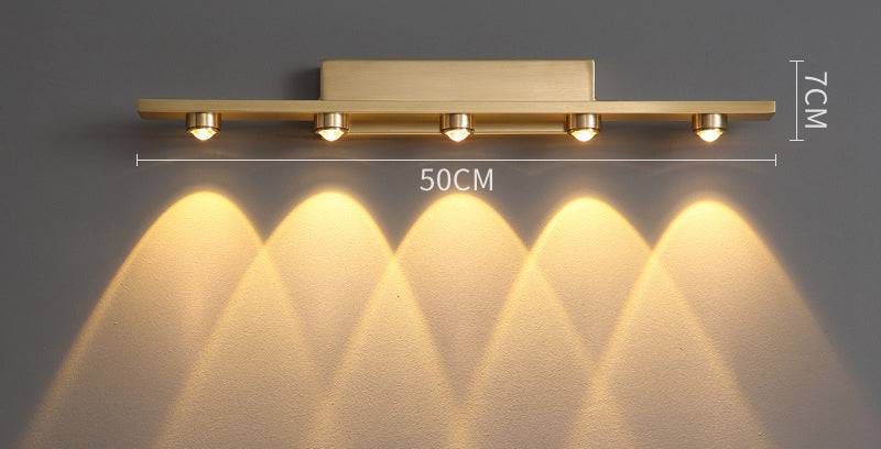 (Original Big Size) "5 LED Wall Light with Gold Finish, Ideal for Mirror, Picture, or Vanity Lighting"
