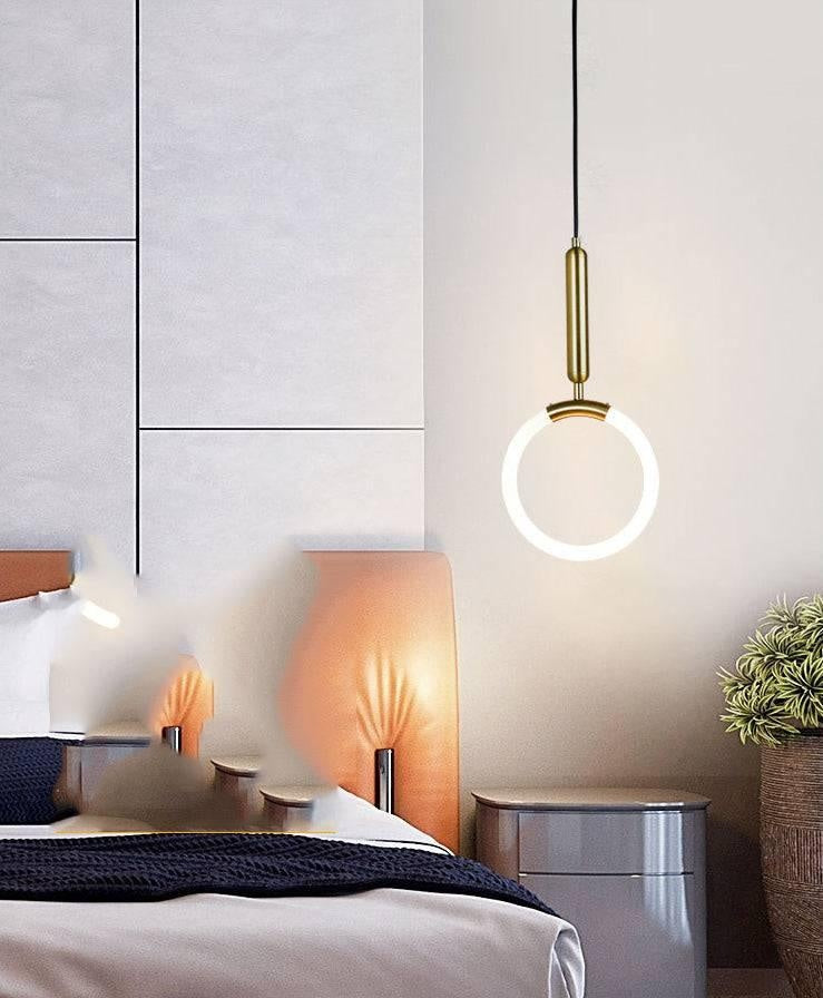 Modern Led Golden Ring Pendant Light