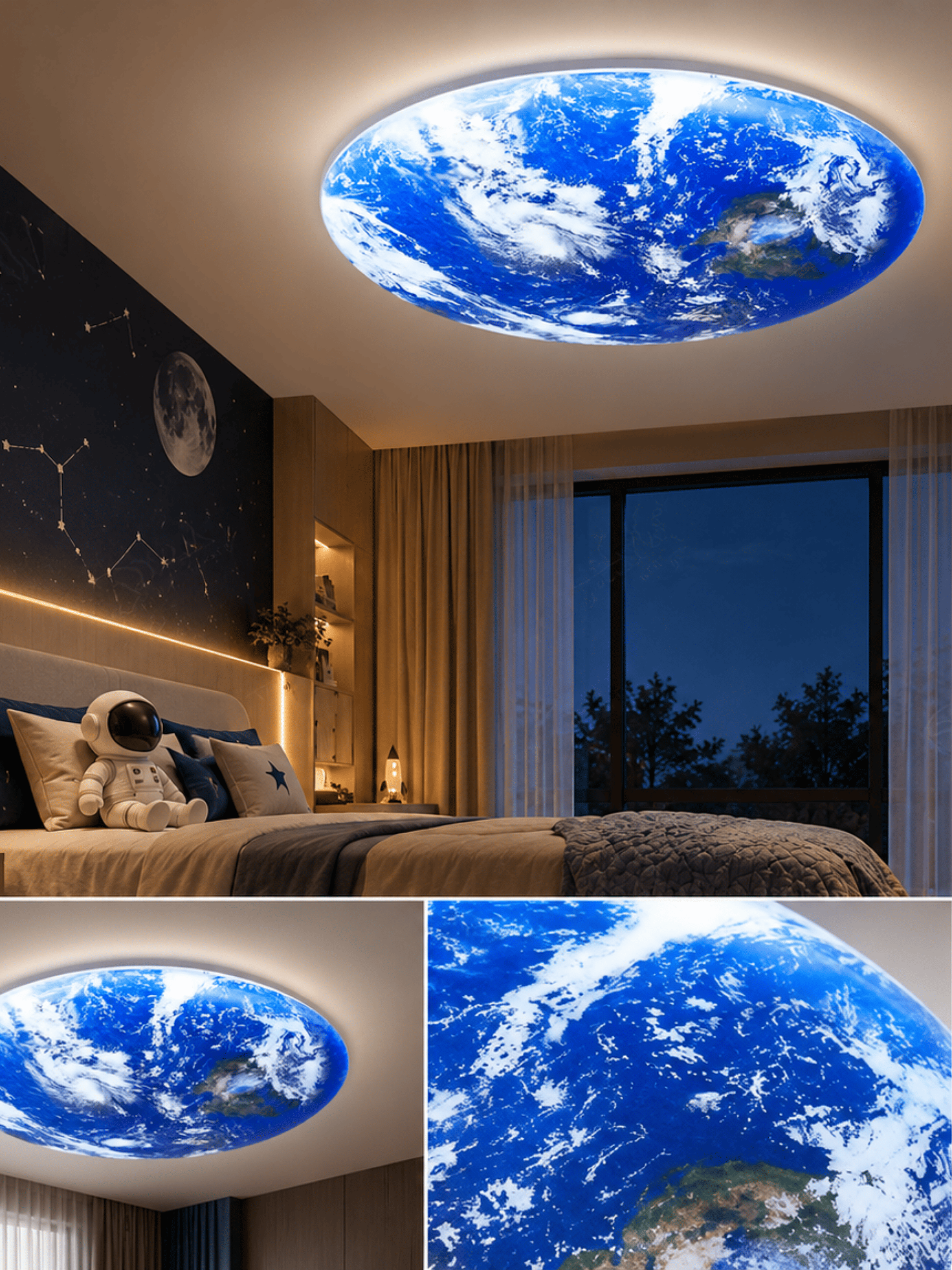 TerraGlow – 3D Earth (500 mm) Globe LED Ceiling Light