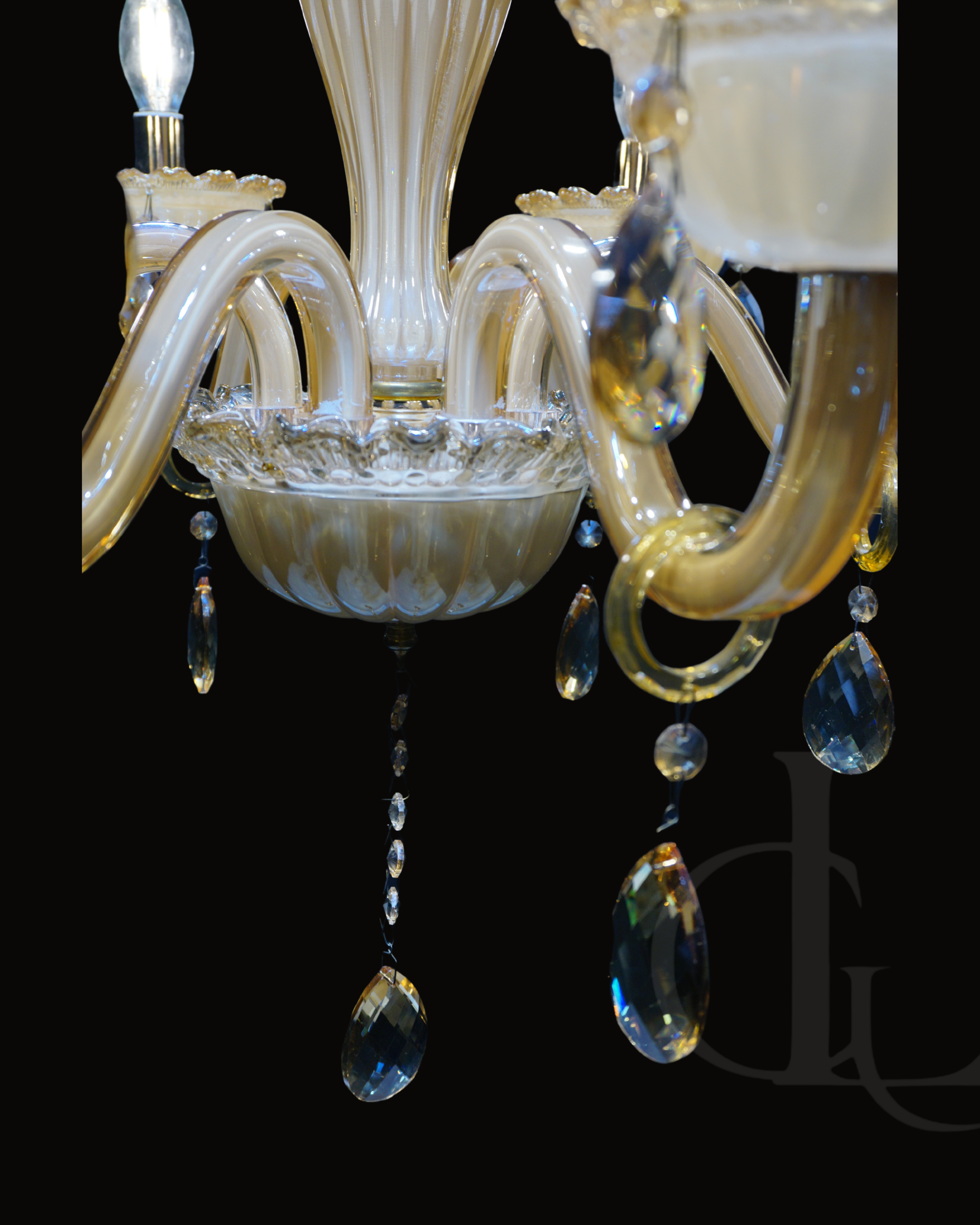 Embrina Crysta (Glass, Ivory) Chandelier