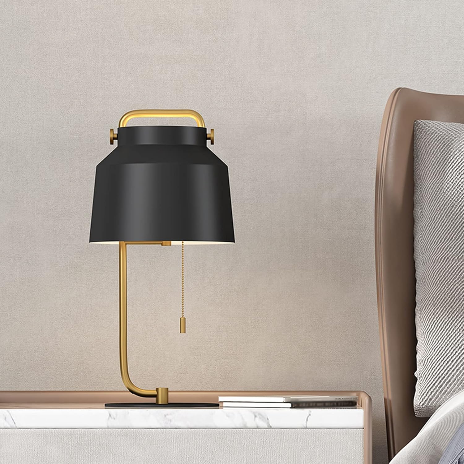 Desk Console Table Lamp With Black Color Shade