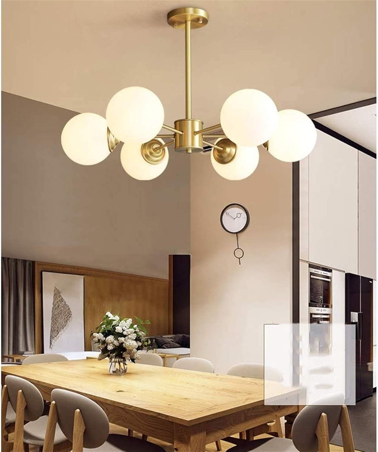 6 Light White Gold Hanging lamp Chandeliers