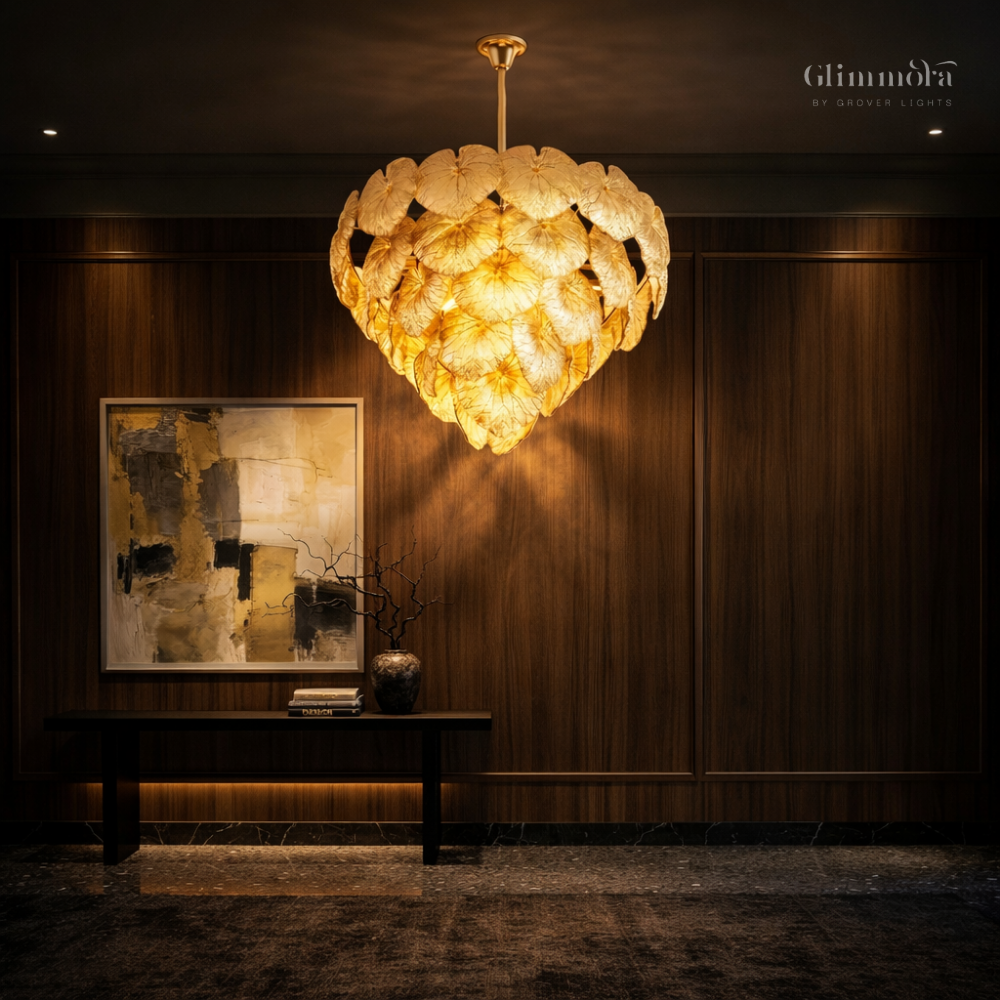 Golden Petal Artistic Leaf Luxury Chandelier