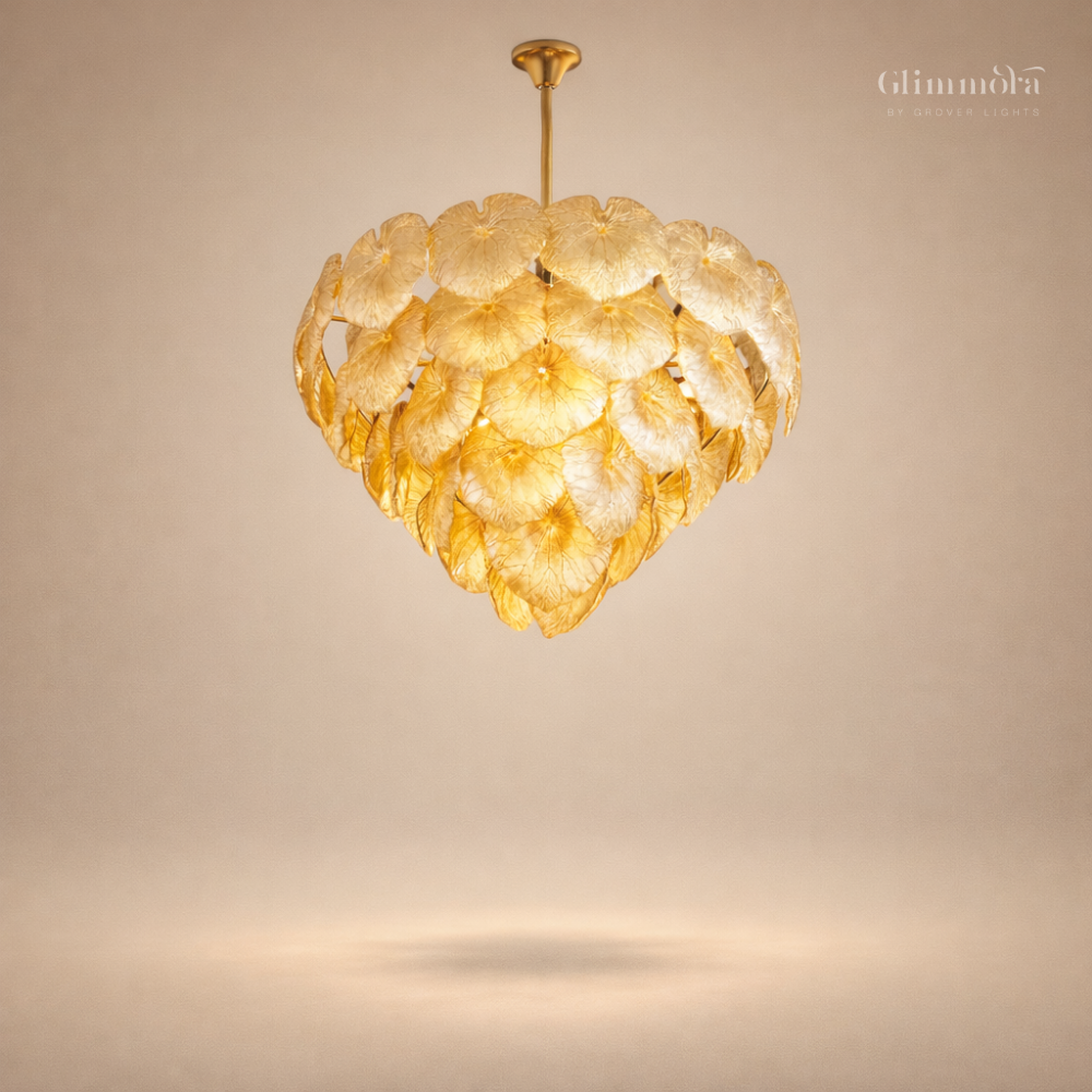 Golden Petal Artistic Leaf Luxury Chandelier