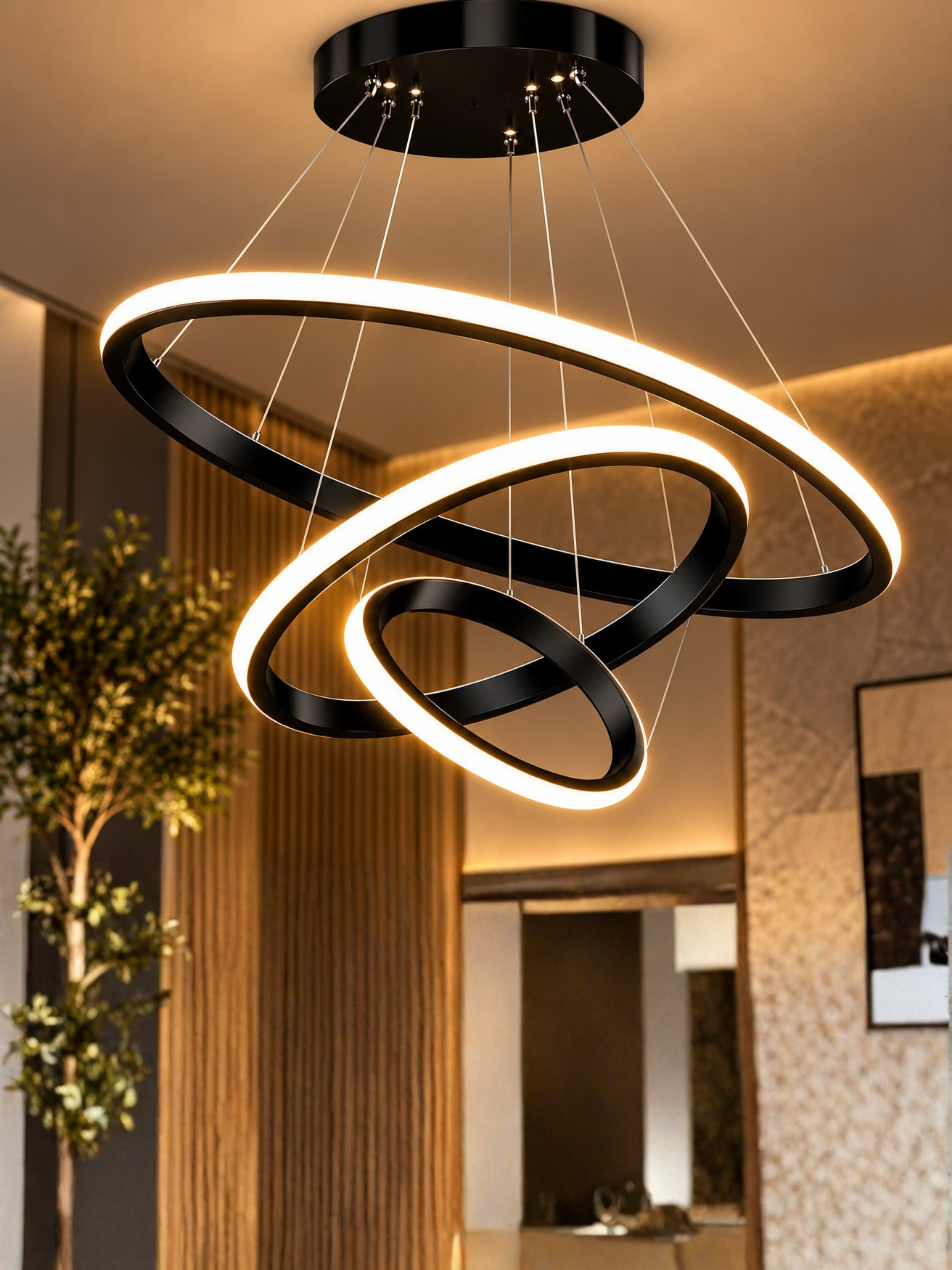 Lumeora – Sculptural LED Ring Pendant Chandelier
