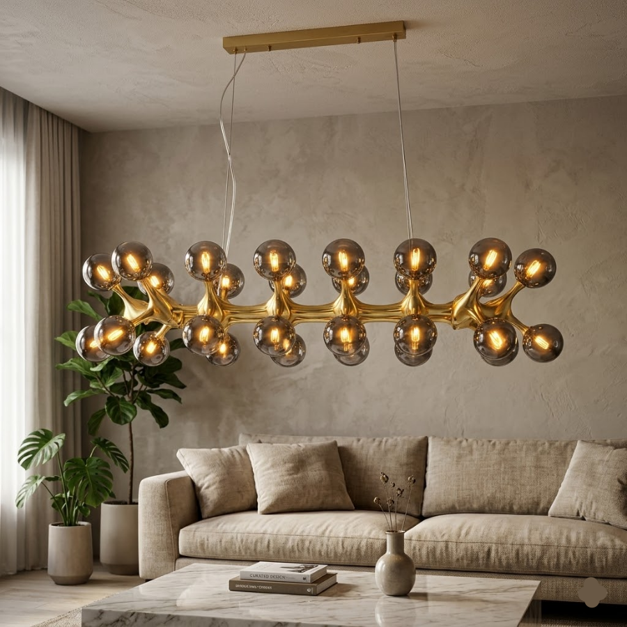 Modern Atomic Glass Ball Pendant Chandelier