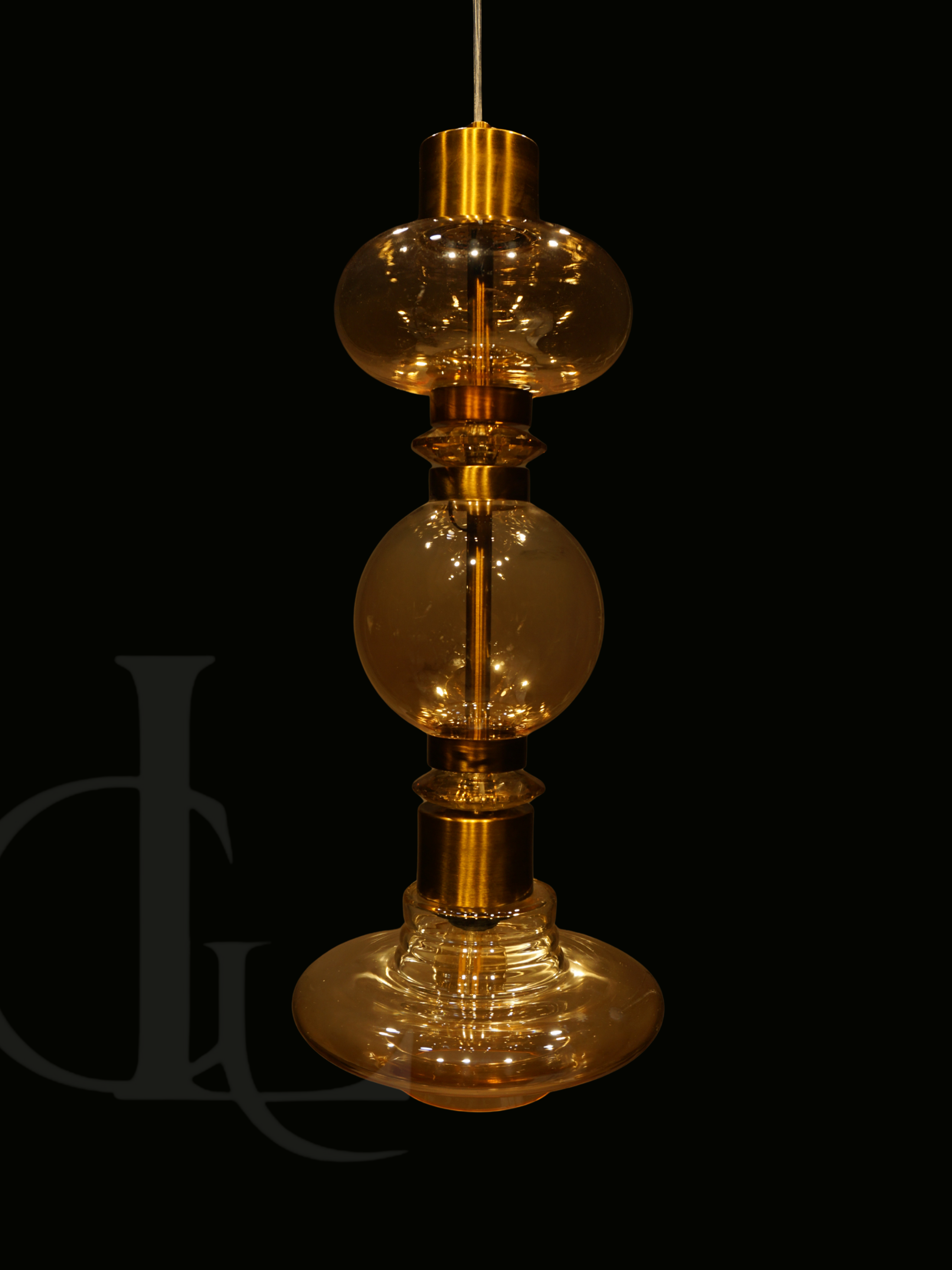 Amber Echo (Glass, Gold) Hanging Light