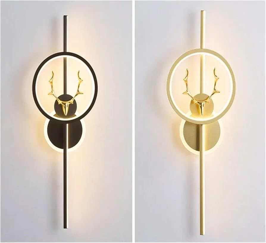 Royal Stag Metal LED Long Tube Deer Head Wall Light