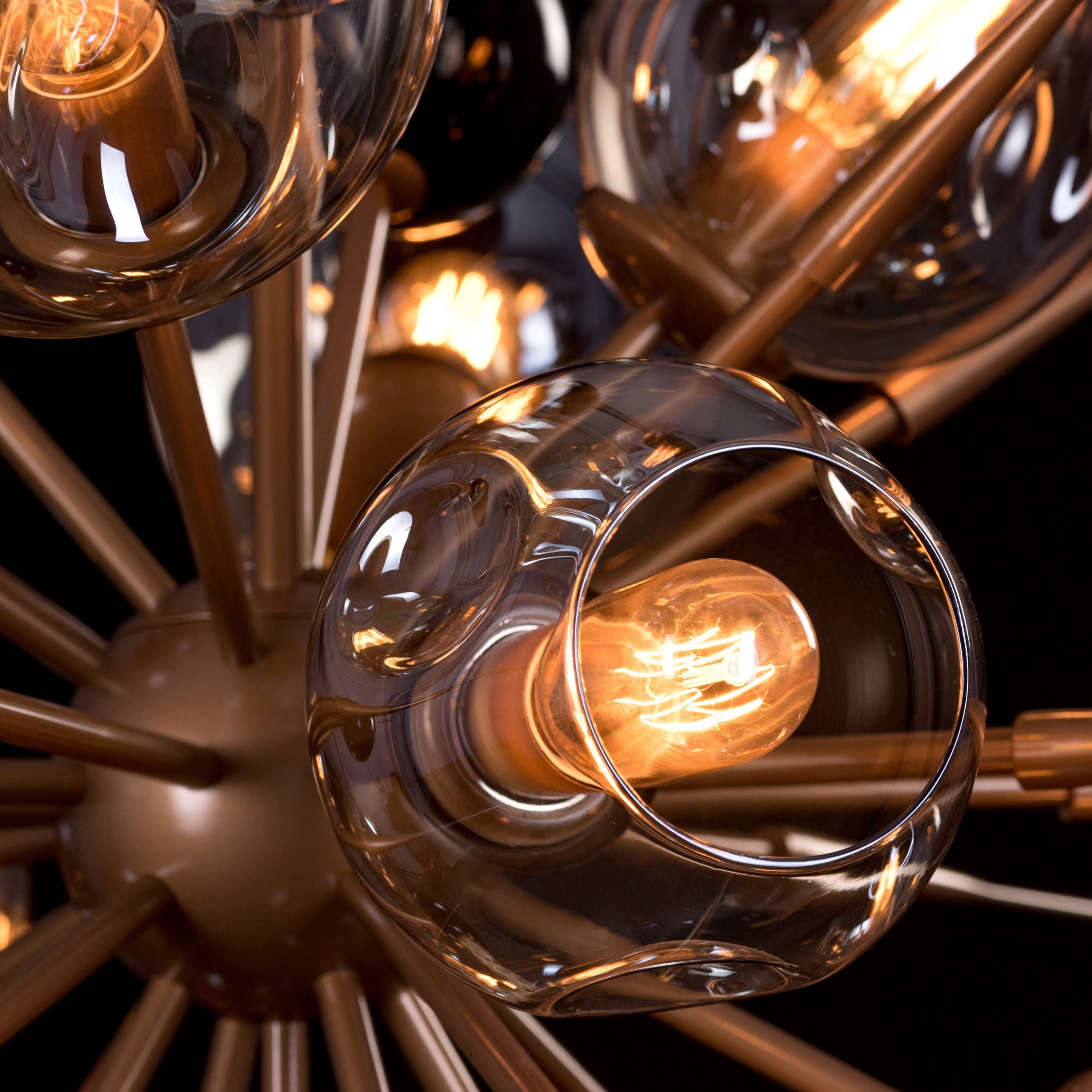 Modern (Large, Gold, Amber) Glass Chandelier
